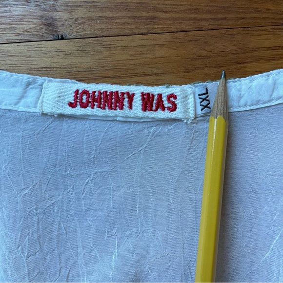 Johnny Was Peacock Embroidered Georgette Top - Picture 7 of 14